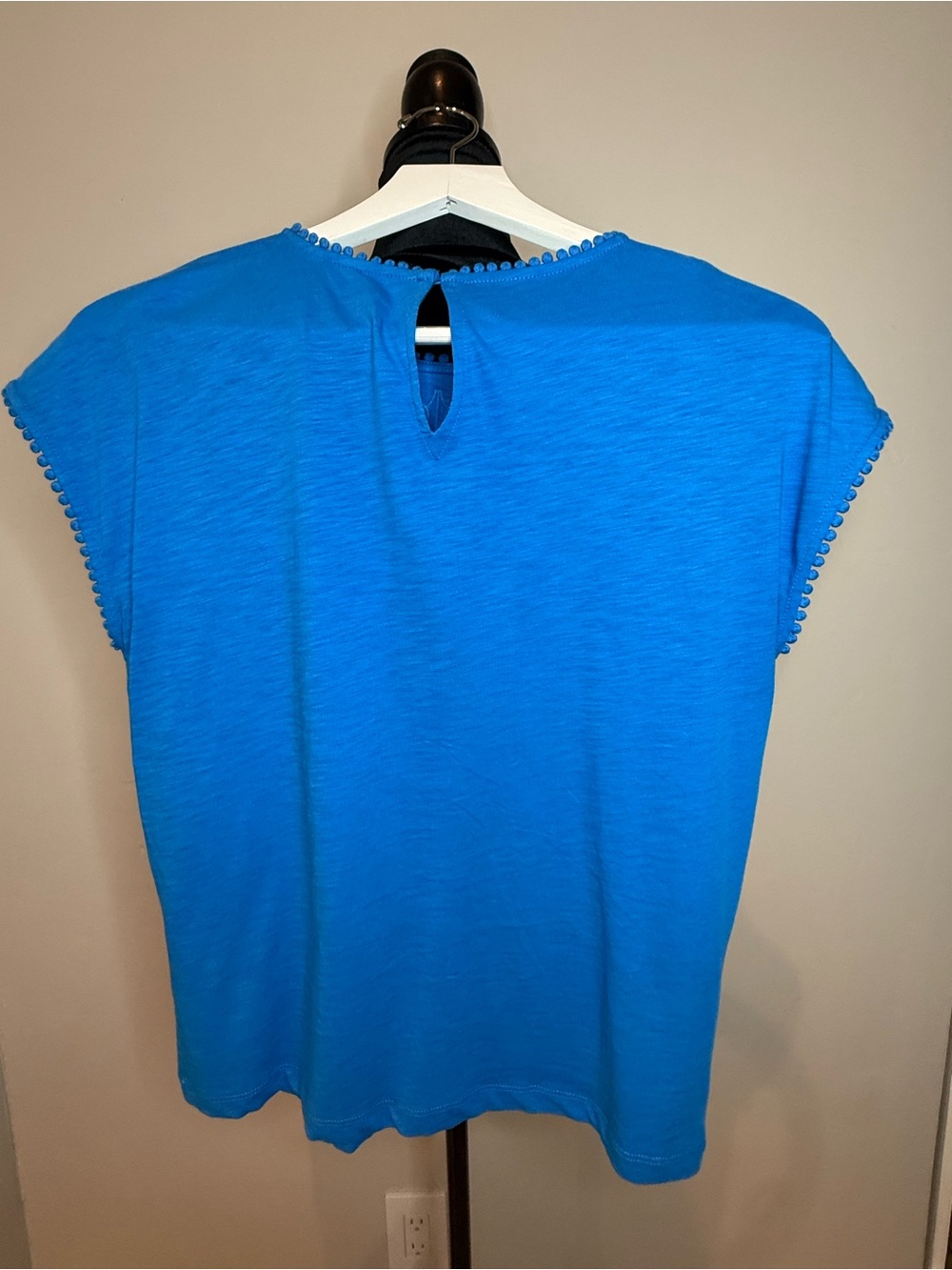 Boden Anya Broderie Embroidered Cotton Tee, Cerulean Blue, Size US 4, Like New - Picture 12 of 17
